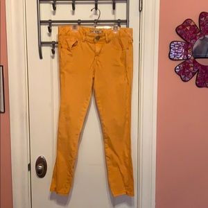 Free People mustard crop jeans